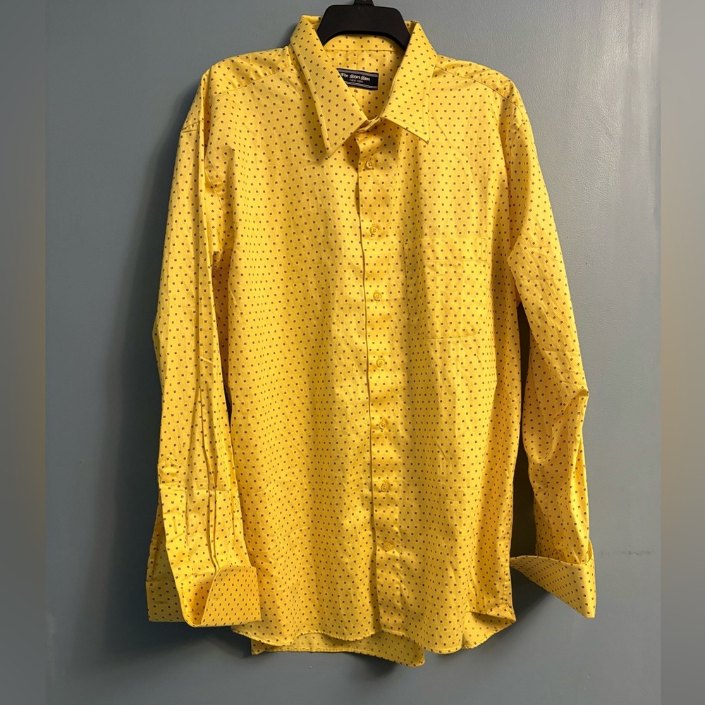 Men's Yellow Polka Dot Casual Shirt